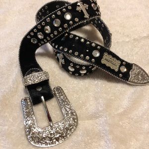 Cowhide Hair on embellished western belt